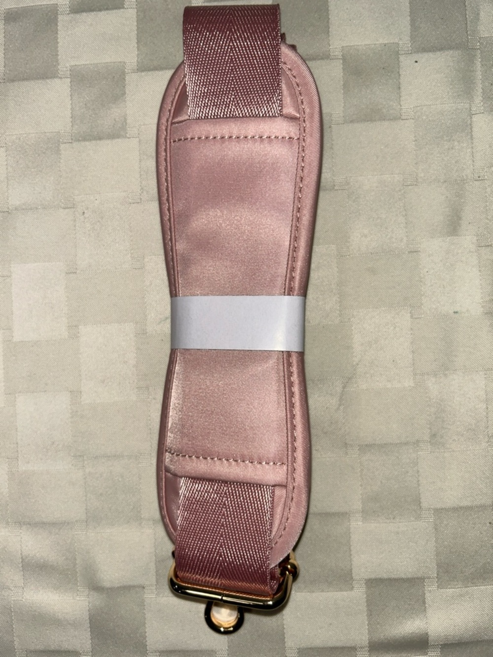 Rose Pink Satin Shoulder Strap with Gold Hardware